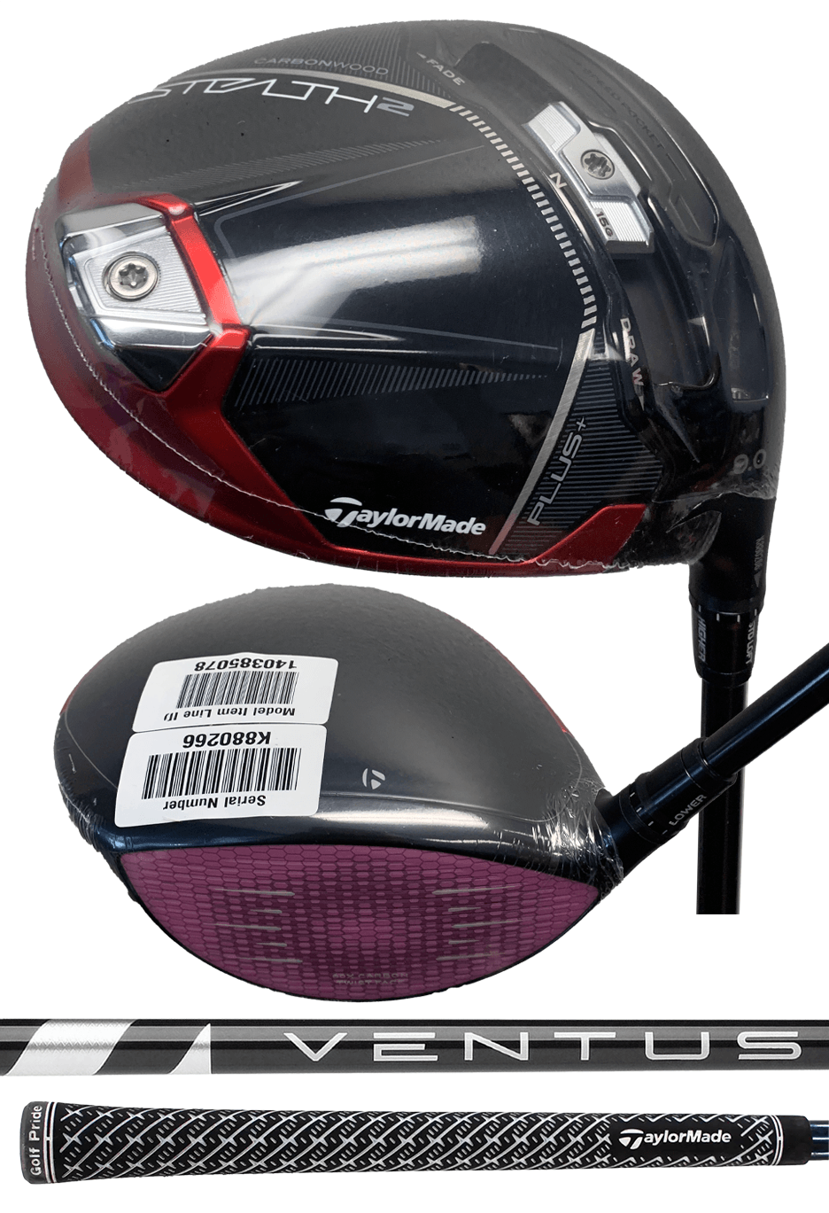 TaylorMade MyStealth 2 Plus Driver, Pink Face, Red Crown, 9 Degree