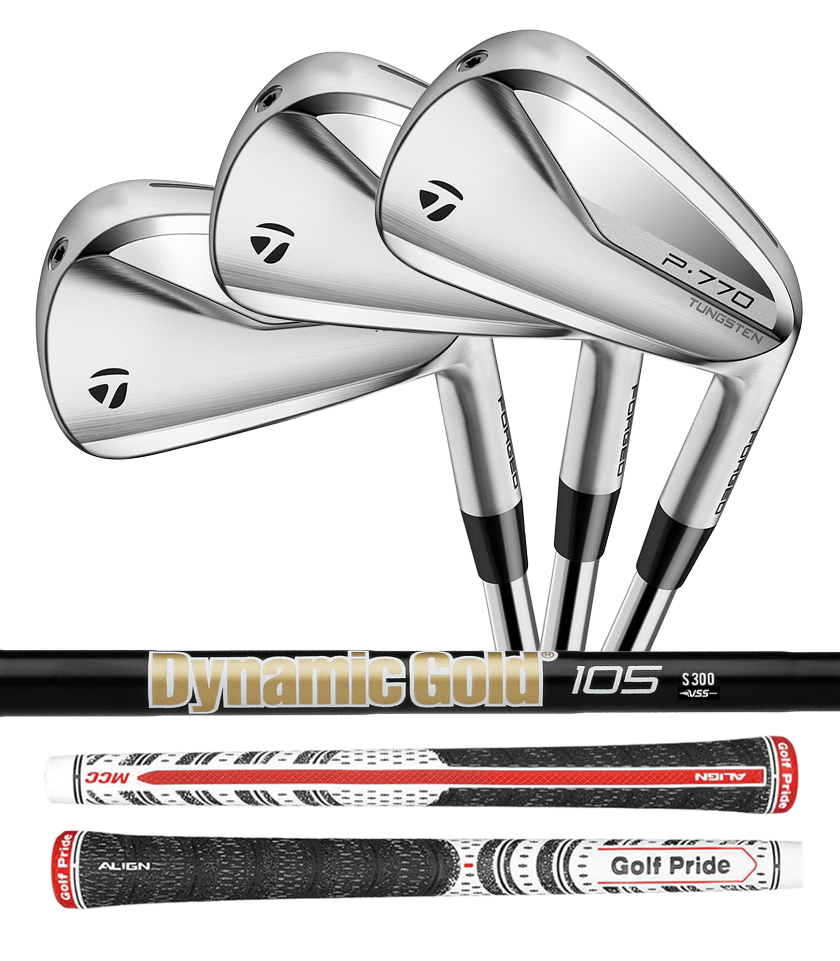 TaylorMade P770 4-PW Set de fers à repasser avec tige en acier pour droitier