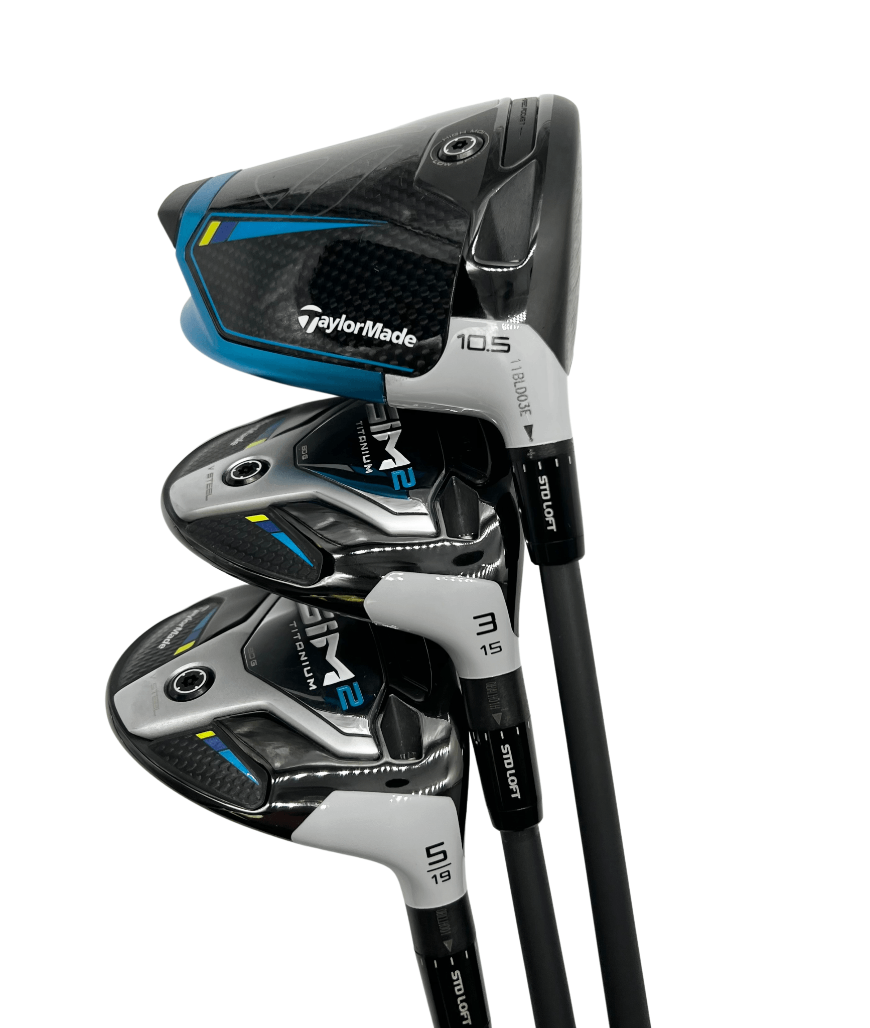 TaylorMade Sim 2 10.5* Driver, #3 & #5 Wood Combo, HZRDUS Smoke