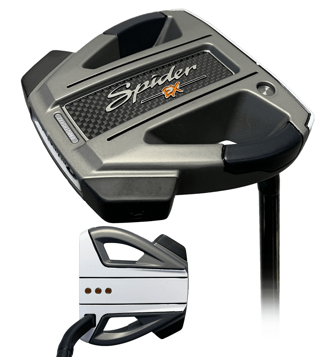 TaylorMade Spider EX Platinum/Orange Putter, Flow Neck – Golf