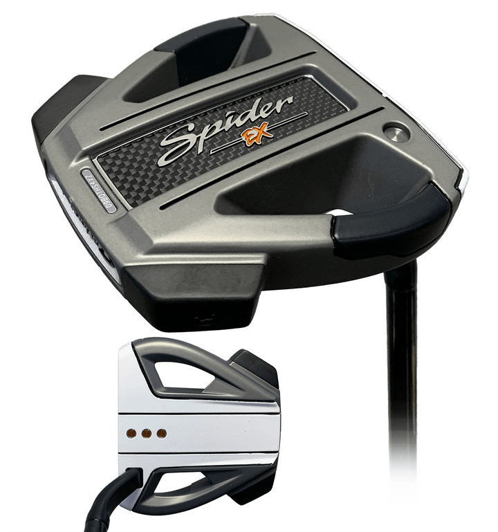 TaylorMade Spider EX Platinum/Orange Putter, Flow Neck – Golf