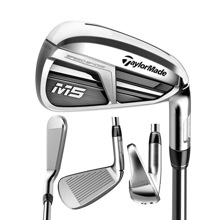 LEFTY NEW TaylorMade M5 #4-9+PW Iron Set, Steel True Temper XP100