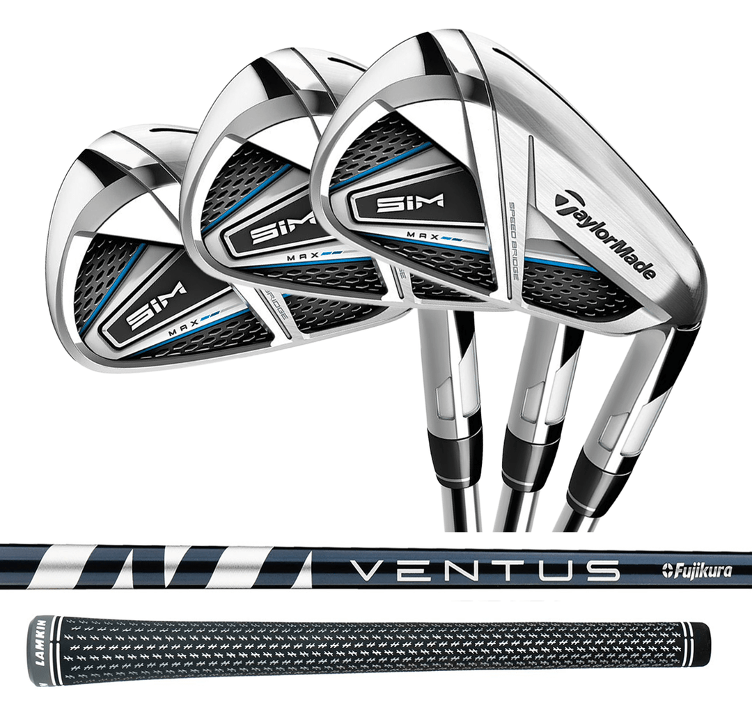 NEW TaylorMade SIM Max #5-PW+AW+SW Iron Set, Ventus Regular Flex -.25