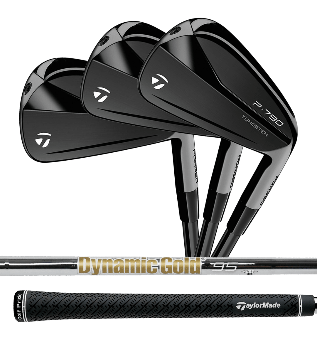 TaylorMade P790 Phantom Black Iron Set, 4-Pw, Dynamic Gold
