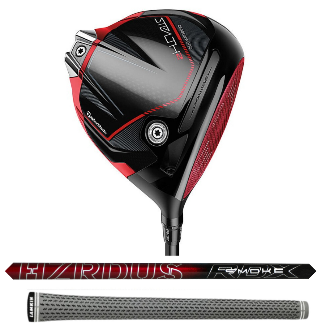 TaylorMade Stealth 2 Core Driver - 10.5 Degree Loft, HZRDUS Smoke RDX Red 5.5 60g Regular Flex Shaft (Headcover Included)