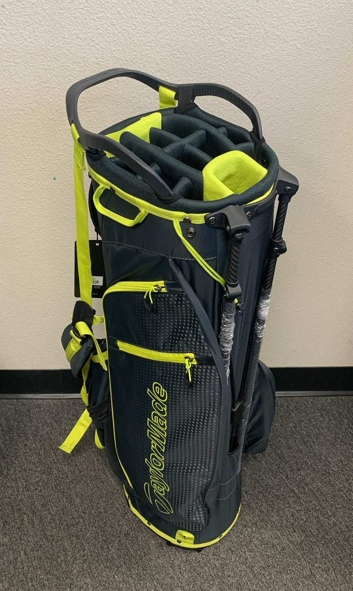 TaylorMade Black and Neon Green Stand Bag, Double Strap, 14